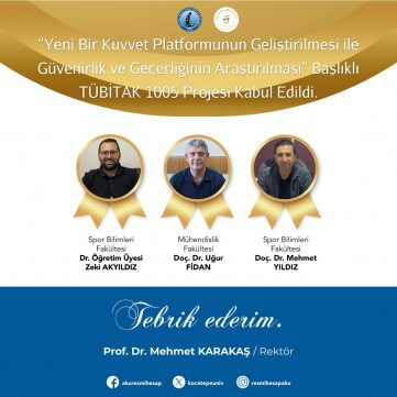 Doç. Dr. Mehmet YILDIZ ’ın TÜBİTAK Proje Başarısı